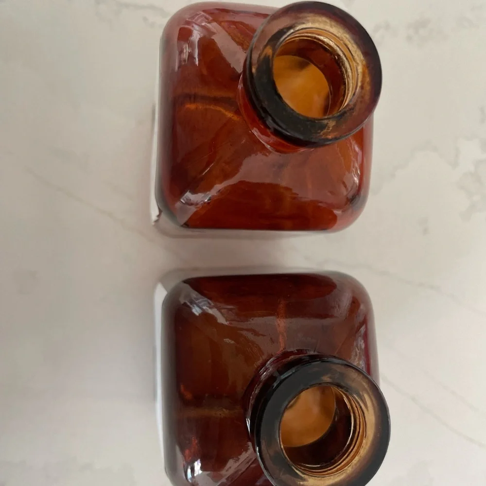 Set of 2 Amber Apothecary Bottles | Upstate Stock